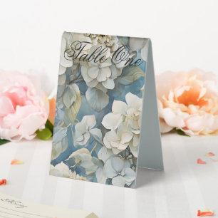 Plaque De Table Elégant bleu poussiéreux turquoise ivoire hydrangé