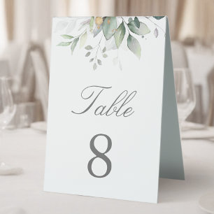Plaque De Table Elégant Eucalyptus Feuille Mariage or vert