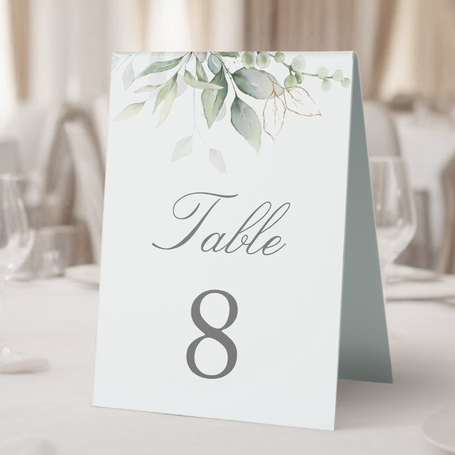 Plaque De Table Elégant Eucalyptus Feuille Mariage or vert (Créateur téléchargé)