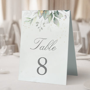 Plaque De Table Elégant Eucalyptus Feuille Mariage or vert