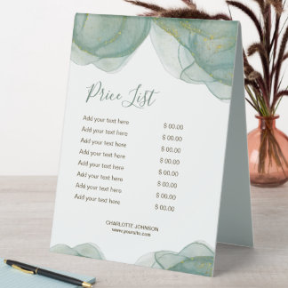Plaque De Table Elegant Green Gold Parties scintillant Aquarelle P