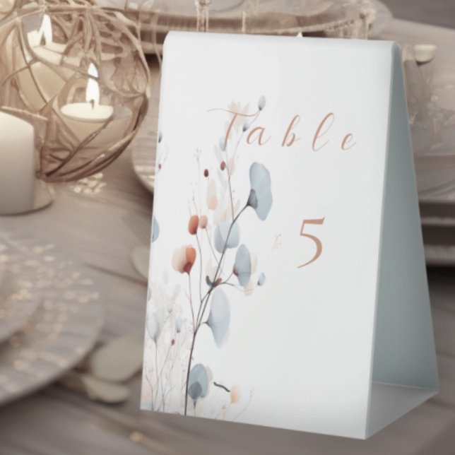 Plaque De Table Élégant Hiver pastel floral (Créateur téléchargé)