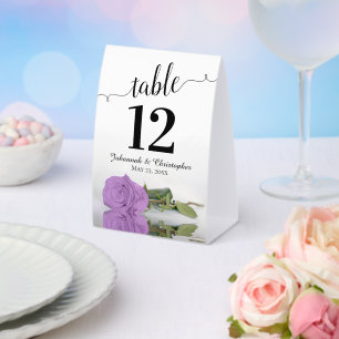 Plaque De Table Élégant Lilac Purple Rose Mariage Numéro de table