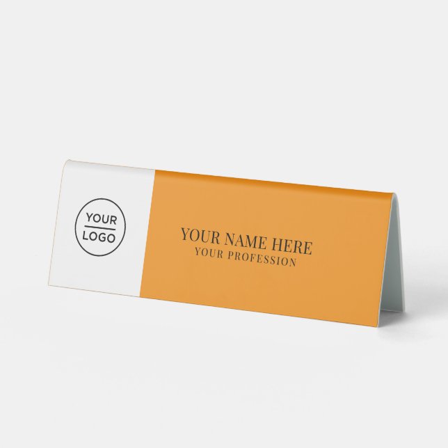Plaque De Table Elegant Logo Employee Name, Profession (Recto)