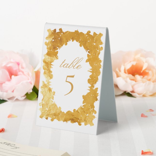 Plaque De Table Élégant Mariage baroque Faux Gold (In SItu (Mariage))