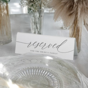 Plaque De Table Élégant Mariage Calligraphie Moderne Réservé