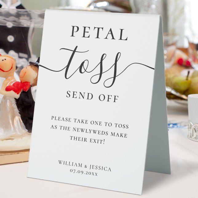 Plaque De Table Élégant Mariage de script toss de pétale (Créateur téléchargé)