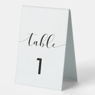 Plaque De Table Élégant numéro de mariage noir et blanc