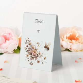 Plaque De Table Élégant panneau de table Mariage d'abeille et de f