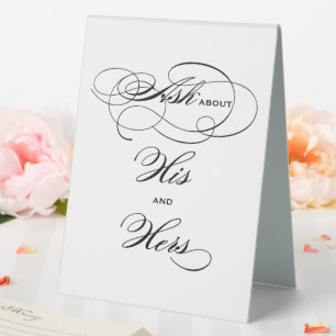 Plaque De Table Élégante calligraphie noire Son et ses boissons