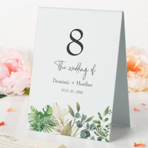 Plaque De Table Élégante feuille botanique