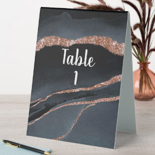 Plaque De Table Elégante Parties scintillant Rose or et Agate gris