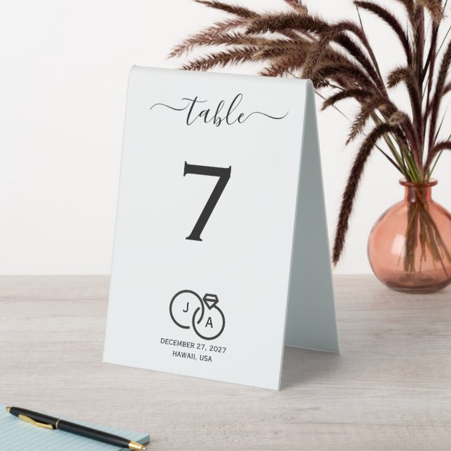 Plaque De Table Élégante table simple Mariage moderne (En SItu (Tableau))