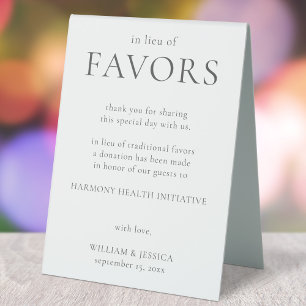Plaque De Table En remplacement des faveurs Dons minimalistes des