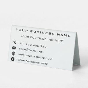 Plaque De Table Entreprise Nom Info Table Tente Signal