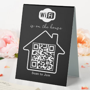 Plaque De Table Est À La Chambre Code QR WiFi minimaliste modern