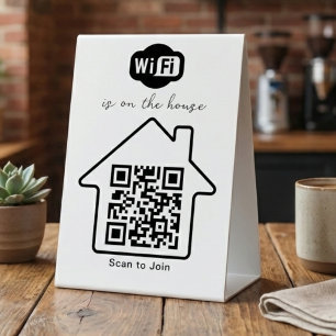 Plaque De Table Est Offert Par La Maison Code QR WiFi Minimalist