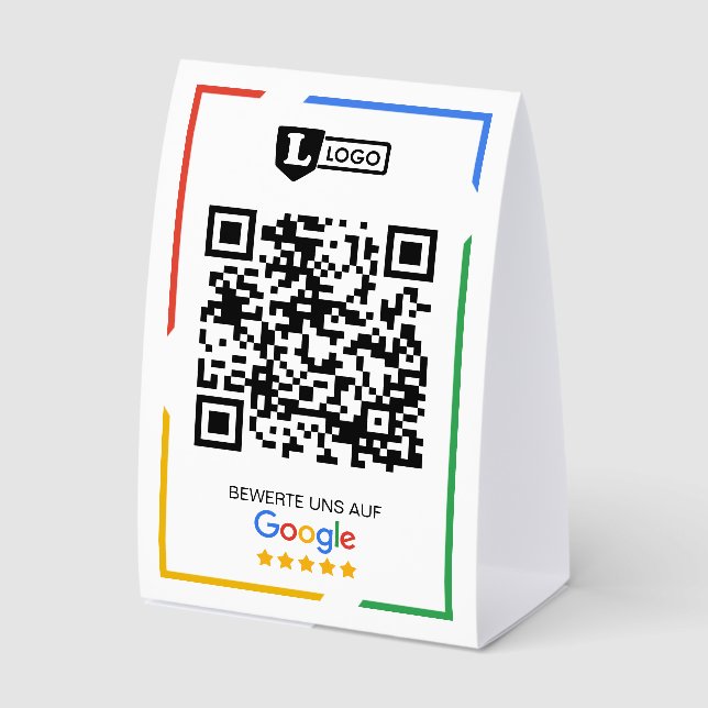 Plaque De Table Évaluation Google avec code QR  (Recto)