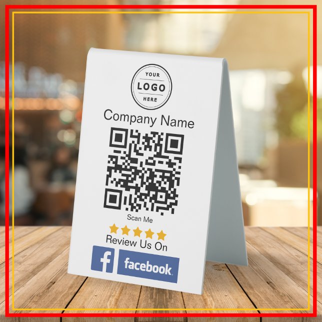Plaque De Table Facebook Demande de révision Code QR Signal Pedest (Facebook review request)
