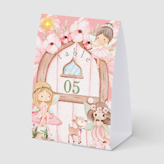 Plaque De Table Fairy Garden Pink Woodland Birthday Party Kids