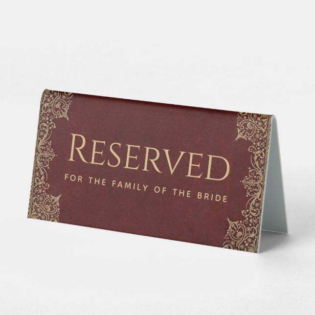 Plaque De Table Famille de mariée Mariage d'or de Bourgogne réserv (Recto)