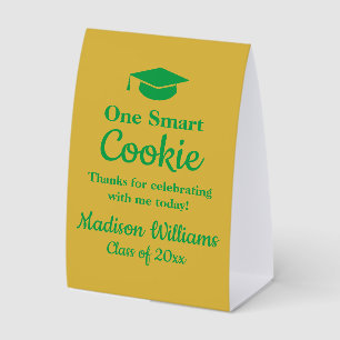 Plaque De Table Faveur de traitement vert or Smart Cookie de remis