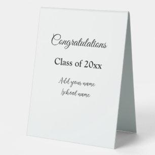 Plaque De Table Félicitations de graduation simples clas d'ajout m