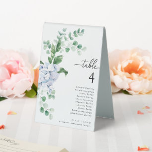 Plaque De Table Ferras Blue Hydrangea Mariage Numéro de table