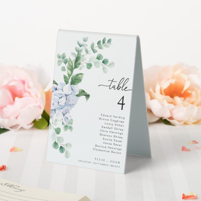 Plaque De Table Ferras Blue Hydrangea Mariage Numéro de table (In SItu (Mariage))