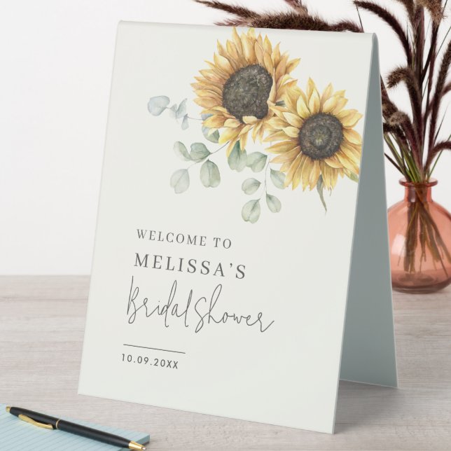 Plaque De Table Fête de mariage champêtre avec tournesols et eucal (En SItu (Tableau))