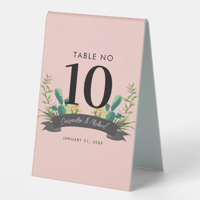 Plaque De Table Fleur de Cactus du désert (Recto)