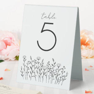 Plaque De Table Fleur sauvage élégant simple Rustique personnalisé