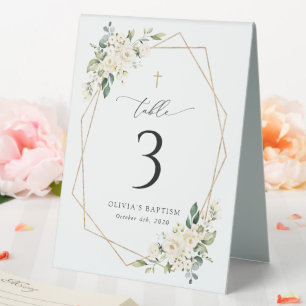 Plaque De Table Fleurs blanches crème, Boho, Numéros de table de b