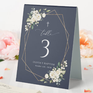 Plaque De Table Fleurs blanches crème, Boho, Numéros de table de b