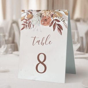 Plaque De Table Fleurs en terre cuite Boho Mariage de automne Numé