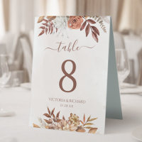 Fleurs en terre cuite Numéro de table de mariage b
