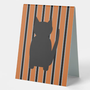 Plaque De Table Fun et Fun Halloween Noir Silhouette Chats