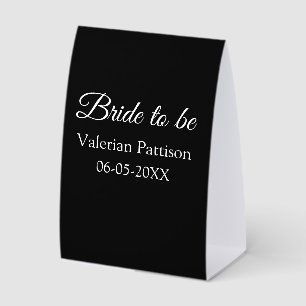 Plaque De Table futurelle nom date noir blanc shower de mariage no