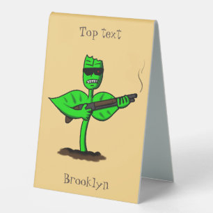 Plaque De Table Germinator cyborg plante dessin humoristique