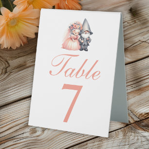 Plaque De Table Gnome Whimsical Orange Mariage Numéro de table