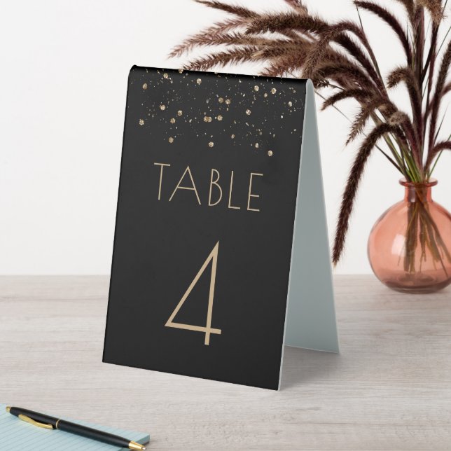 Plaque De Table Gold Parties scintillant Glam Black Mariage Numéro (En SItu (Tableau))