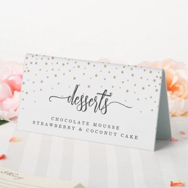 Plaque De Table Gold Stars Rustique Moderne (In SItu (Mariage))