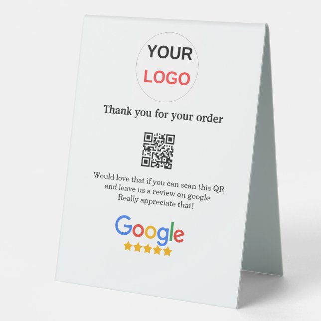 Plaque De Table Google examen logo de l'entreprise Analyser QR exa (Recto)