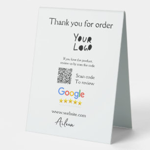 Plaque De Table Google examen logo entreprise site Web scanner cod
