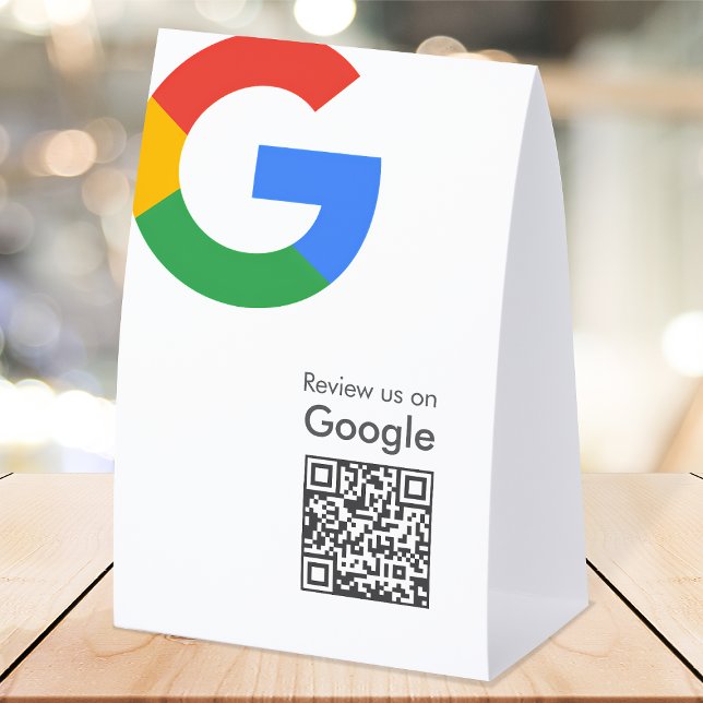 Plaque De Table Google Reviews Tabletop Sign | QR Code Table Tent (Gain Google reviews & grow your business with this editable rating request paper table tent sign.)