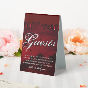 Plaque De Table Gothique Luxe   Black and Red Our of Town Invités