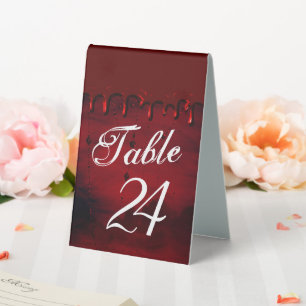Plaque De Table Gothique Luxe   Lèchement sanguin rouge et noir