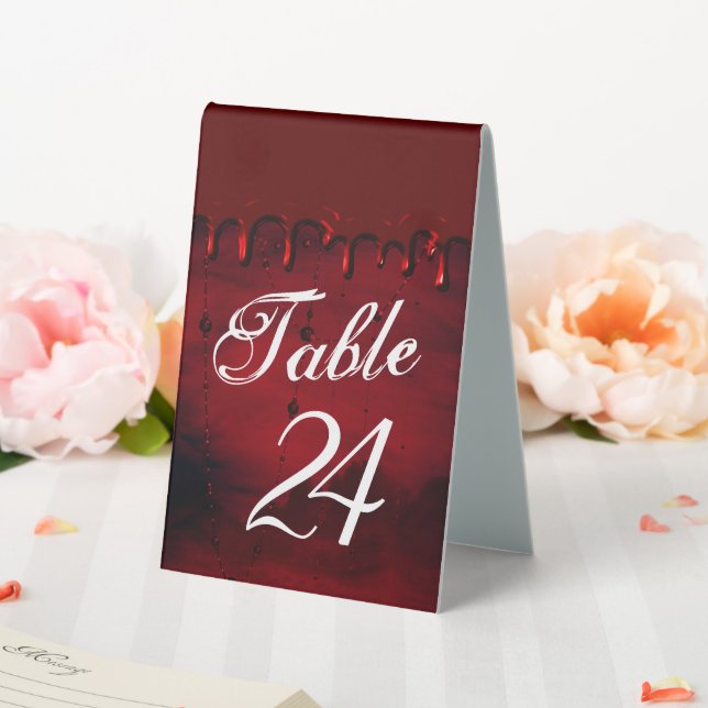 Plaque De Table Gothique Luxe | Lèchement sanguin rouge et noir (In SItu (Mariage))
