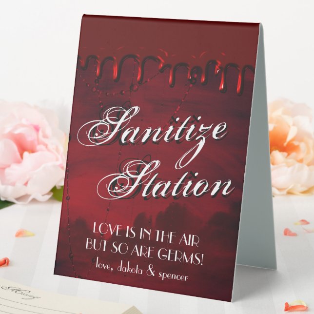 Plaque De Table Gothique Luxe | Station de nettoyage rouge noir et (In SItu (Mariage))