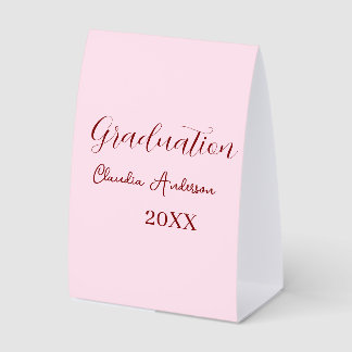 Plaque De Table Graduation name class of 20XX mauve calligraphy co